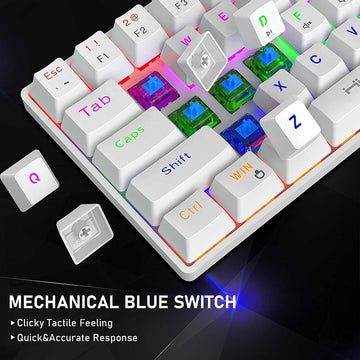 Mechanical Gaming Keyboard TypeC Wired RGB Backlit 61 Keys For PC PS4