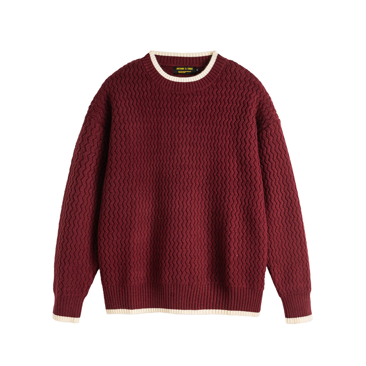 Color-block Crew Neck Sweater Men's Knitted Shirt Top