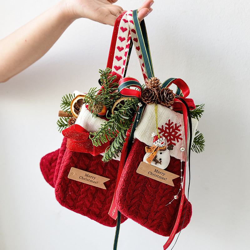 Christmas Decoration Knitted Christmas Stockings Scene Layout