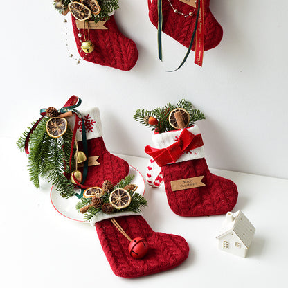 Christmas Decoration Knitted Christmas Stockings Scene Layout